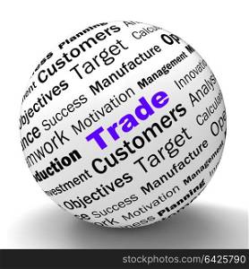 Trade Sphere Definition Shows Stock Trading Selling Or Sharing
