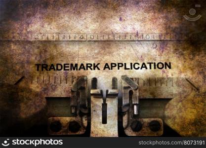 Trademark application on typewriter