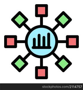 Trader scheme flower icon. Outline trader scheme flower vector icon color flat isolated. Trader scheme flower icon color outline vector
