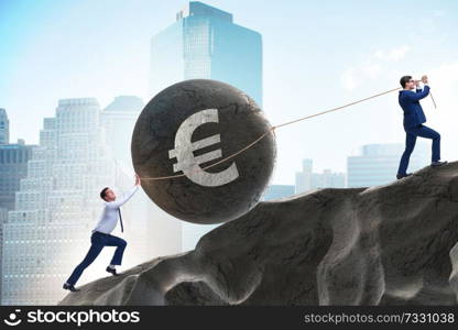 Trader trading in euro currency