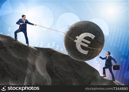 Trader trading in euro currency
