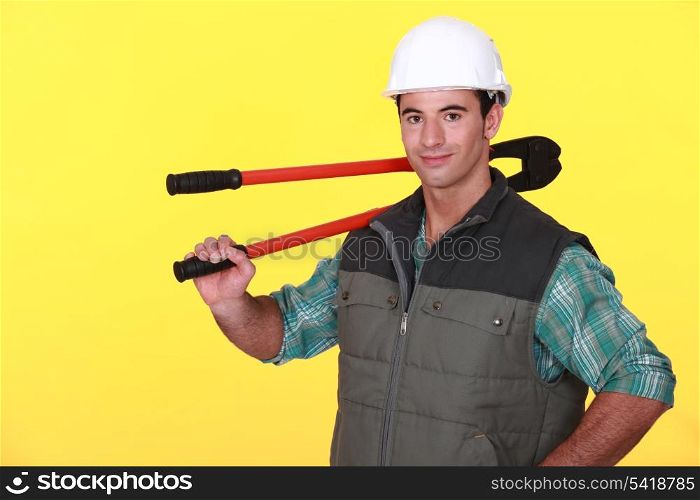 Tradesman carrying pliers