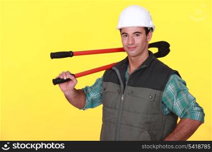 Tradesman carrying pliers