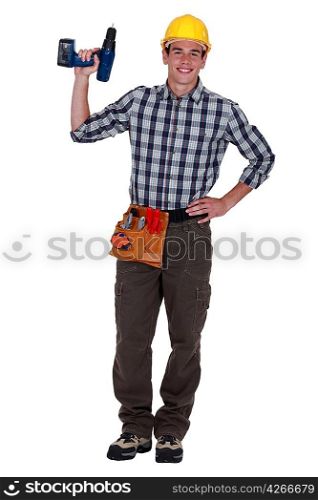 Tradesman holding a screwdriver