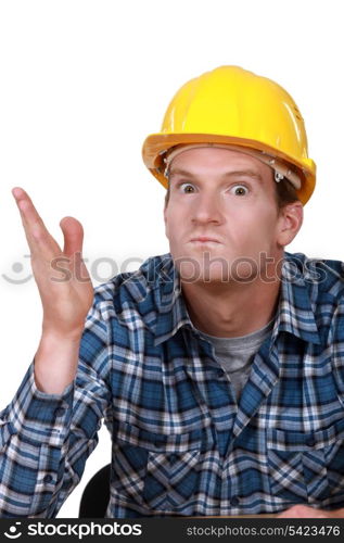 Tradesman looking ready to hit somebody