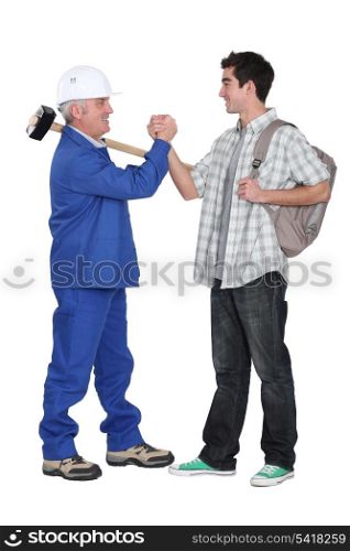 Tradesman making a pact