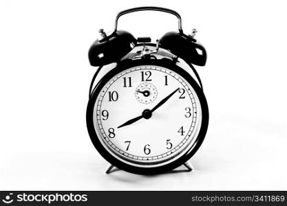 Traditional alarm clock on white background. In aRGB color for beautiful prints.
