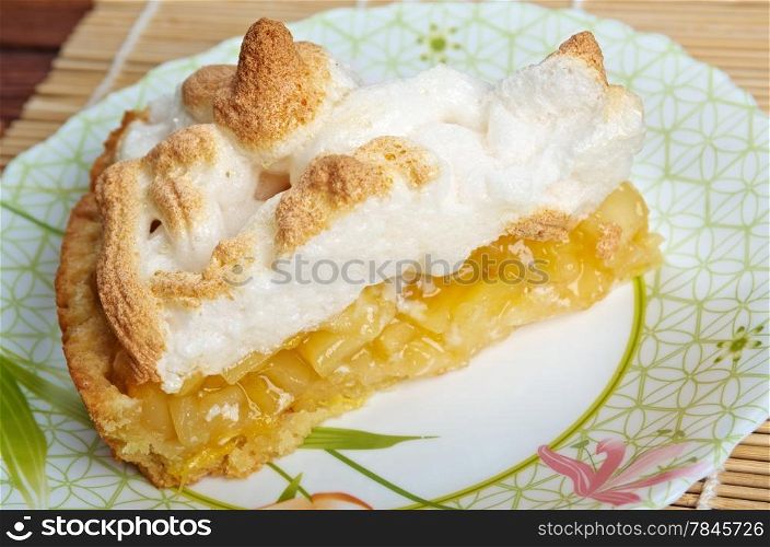 Traditional American apple-pie.Slice Of Apple Pie