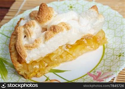 Traditional American apple-pie.Slice Of Apple Pie