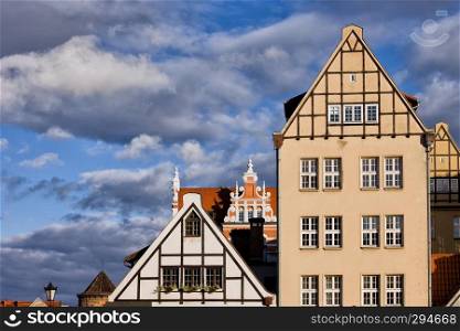 Traditional apartment houses  old granaries  in the city of Gdansk, Poland.