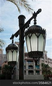 Traditional Arabic metal streetlight