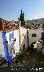Traditional architecture in Medieval Portuguese Town of Obidos