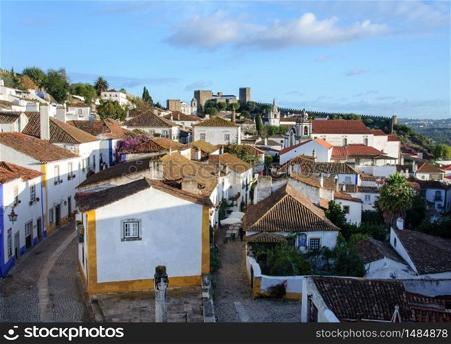 Traditional architecture in Medieval Portuguese Town of Obidos