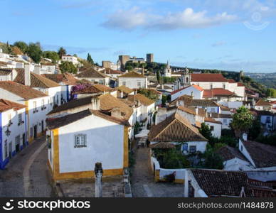 Traditional architecture in Medieval Portuguese Town of Obidos