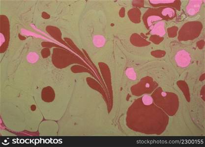 .Traditional art of Ebru marbling. Abstract marbling floral pattern for fabric