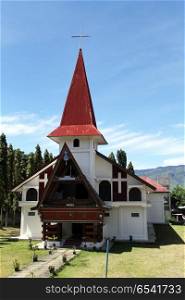 Traditional batak church in SAmosir island, Indonesia