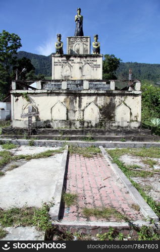 Traditional batak grave in village Ambarita on the Samosir island, Indonesia