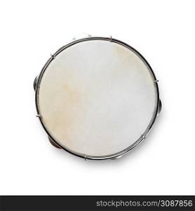 Traditional Brazilian tambourine, Pandeiro, isolated on white background. Brazilian tambourine isolated on white background