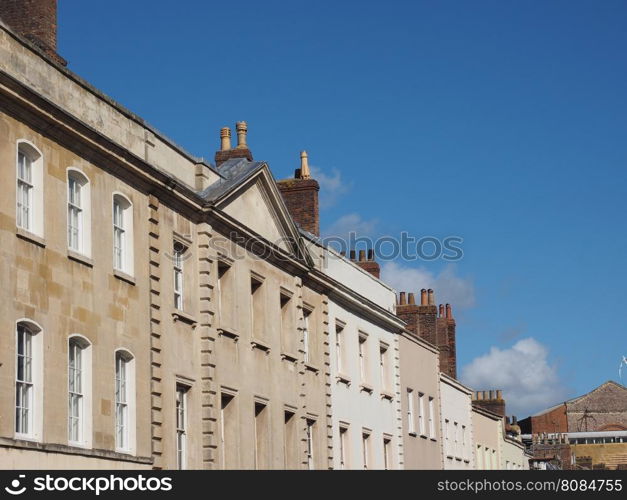 Traditional british homes. Row of traditional british houses in Bristol, UK