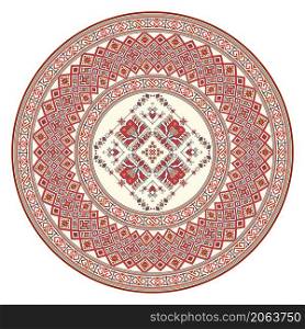 Traditional Bulgarian embroidery design element over white background