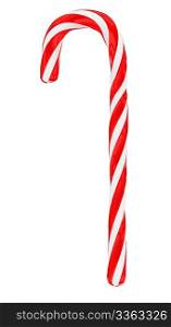 Traditional christmas candy cane isolated on white background vertical