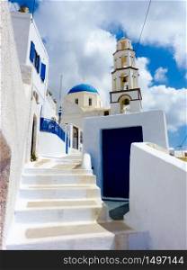 Traditional church in Santorini island, Cyclades, Greece