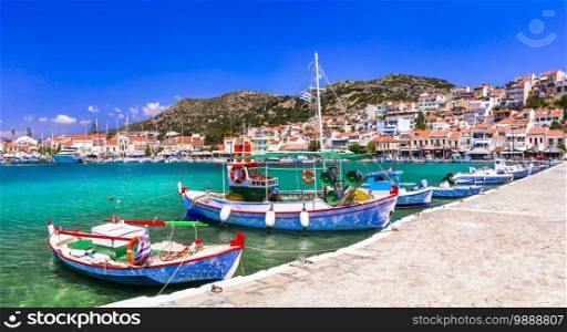 Traditional colorful Greece - travel in Samos Island, scenic Pythagorion town