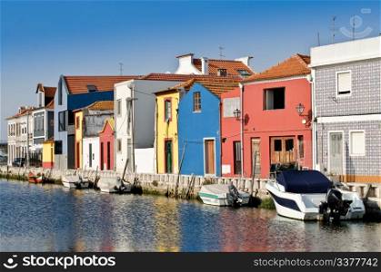 Traditional colorful houses, Aveiro - Portugal