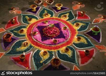Traditional colourful rangoli