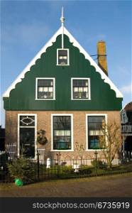 Traditional Dutch house in the little village of Zaanse Schans, the Netherlands