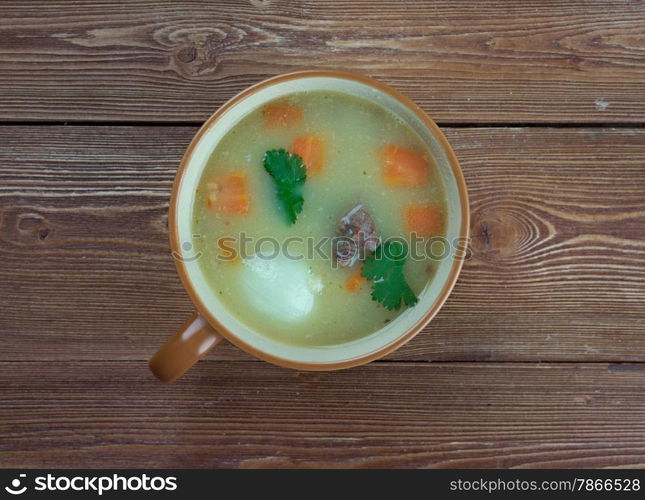 Traditional Dutch Pea Soup - Snert. close up