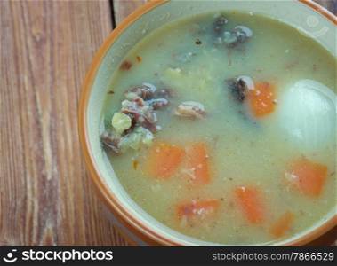 Traditional Dutch Pea Soup - Snert. close up