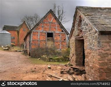 Traditional English farm buildings, Shropshire, England.