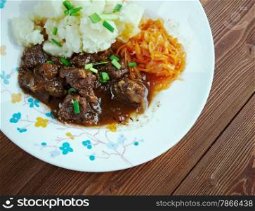 Traditional Finnish meal - Reindeer stew with potatoes