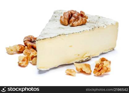 traditional french brie cheese isolated on a white background. traditional french brie cheese on a white background