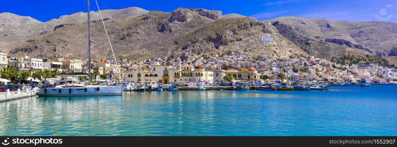 Traditional Greek islands - scenic Kalymnos with authentic beauty. Dodekanese, Greece. Beautiful Kalymnos island.Dodecanese, Greece