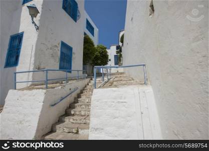 Traditional houses and staircases; Tunis; Tunisia