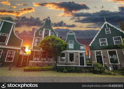 Traditional houses in Holland town Volendam, Netherlands. Traditional houses in Holland