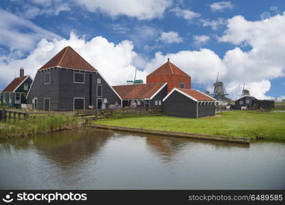 Traditional houses in Holland town Volendam, Netherlands. Traditional houses in Holland