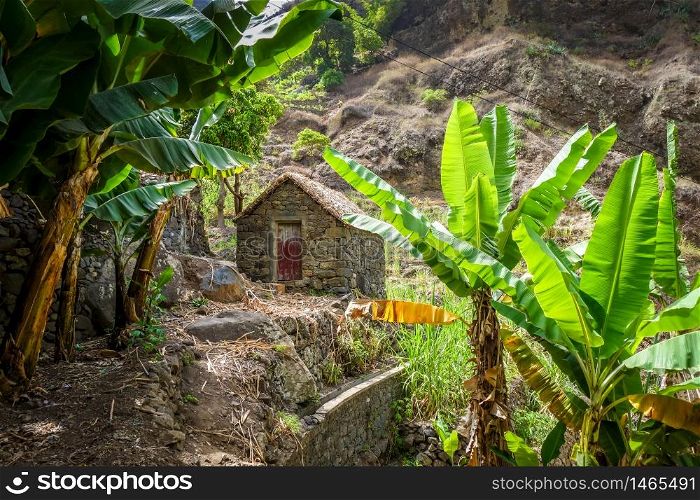 Traditional houses in Paul Valley, Santo Antao island, Cape Verde, Africa. Traditional houses in Paul Valley, Santo Antao island, Cape Verde