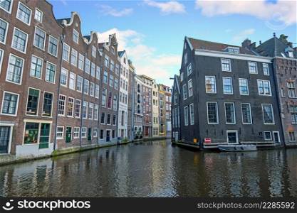 Traditional houses in the city center from Amsterdam in the Netherlands