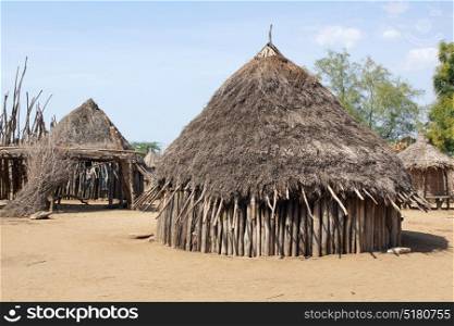 Traditional houses of Karo people, Ethiopia, Africa