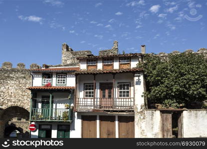 Traditional houses of the historic citadel of Braganca, Portugal