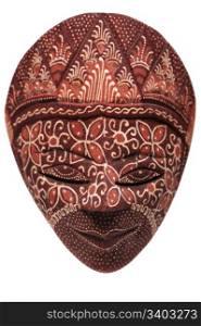 Traditional indonesian mask on a white background