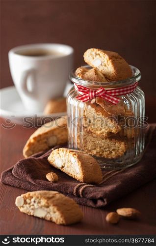 traditional italian cantuccini cookies and coffee