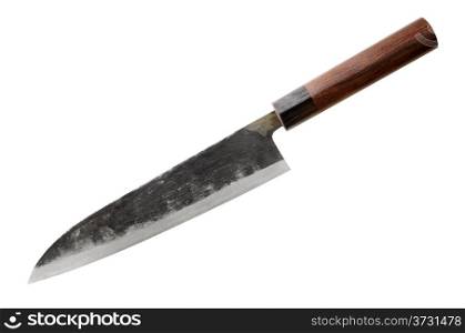 Traditional Japanese knife isolated on white background (with clipping path).