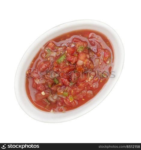 Traditional Latin American mexican salsa sauce isolated on white background. Traditional Latin American mexican salsa sauce