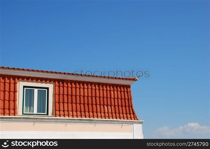 traditional luxury house against blue sky background