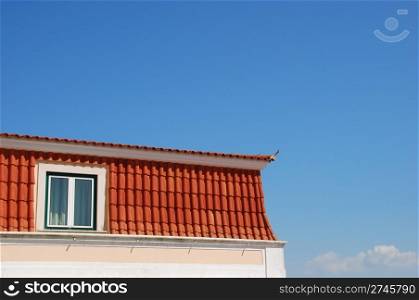 traditional luxury house against blue sky background
