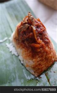 Traditional Malay food in Malaysia named nasi lemak